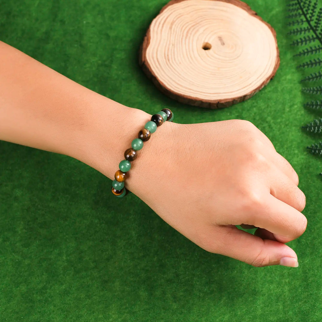 Veliora Money Attraction Bracelet – Aventurine & Tiger Eye Crystal Gift