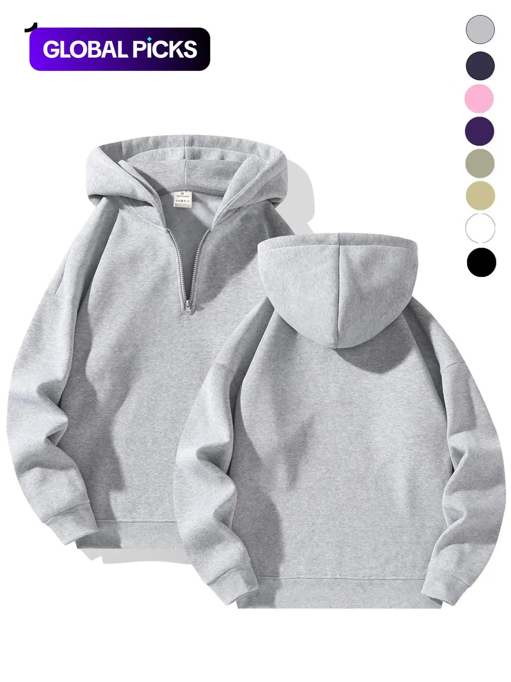 Men's Essential Half Zip Hoodie - Casual Comfy Long Sleeve Sweatshirt for Fall & Winter