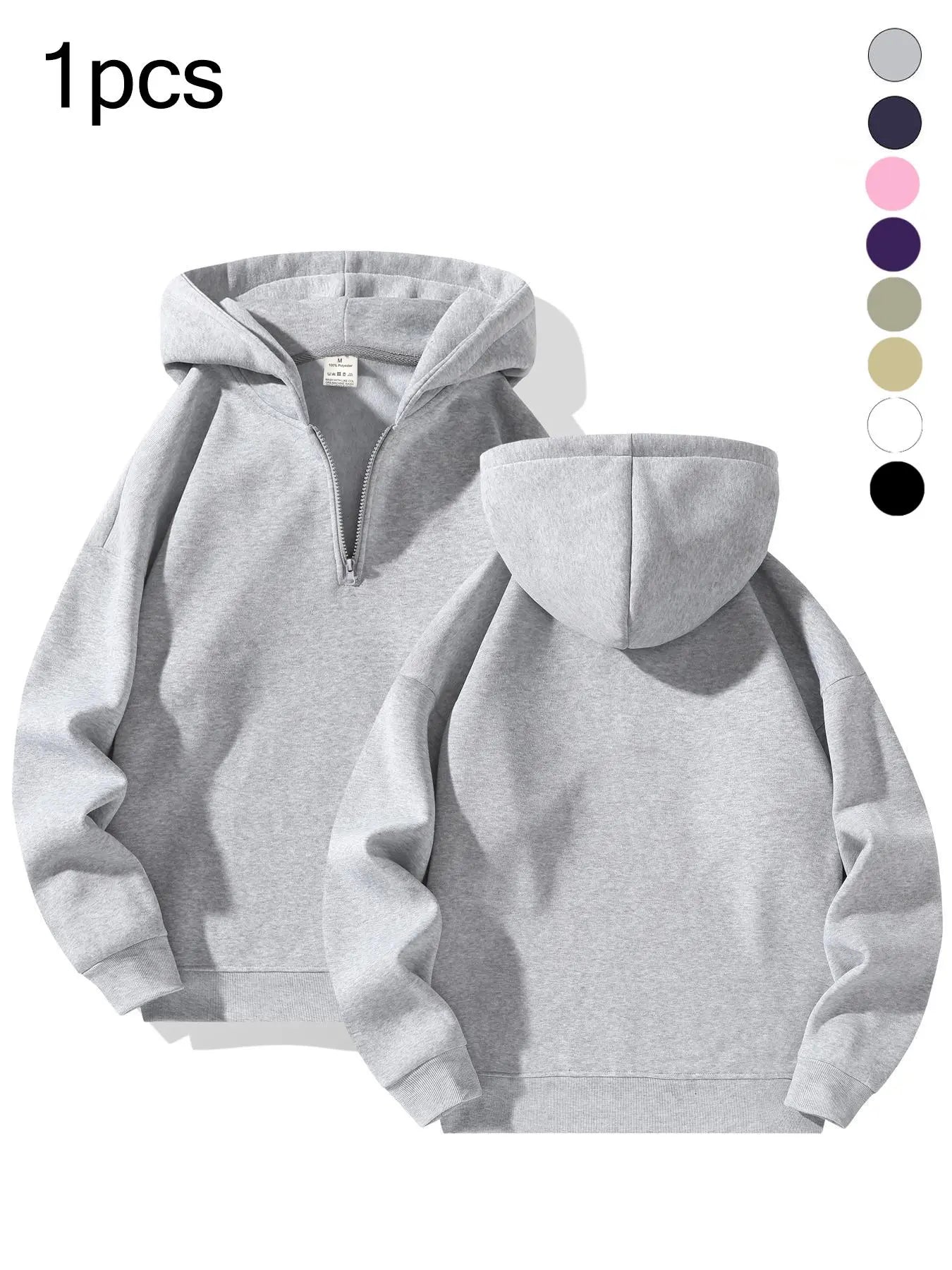 Men's Essential Half Zip Hoodie - Casual Comfy Long Sleeve Sweatshirt for Fall & Winter