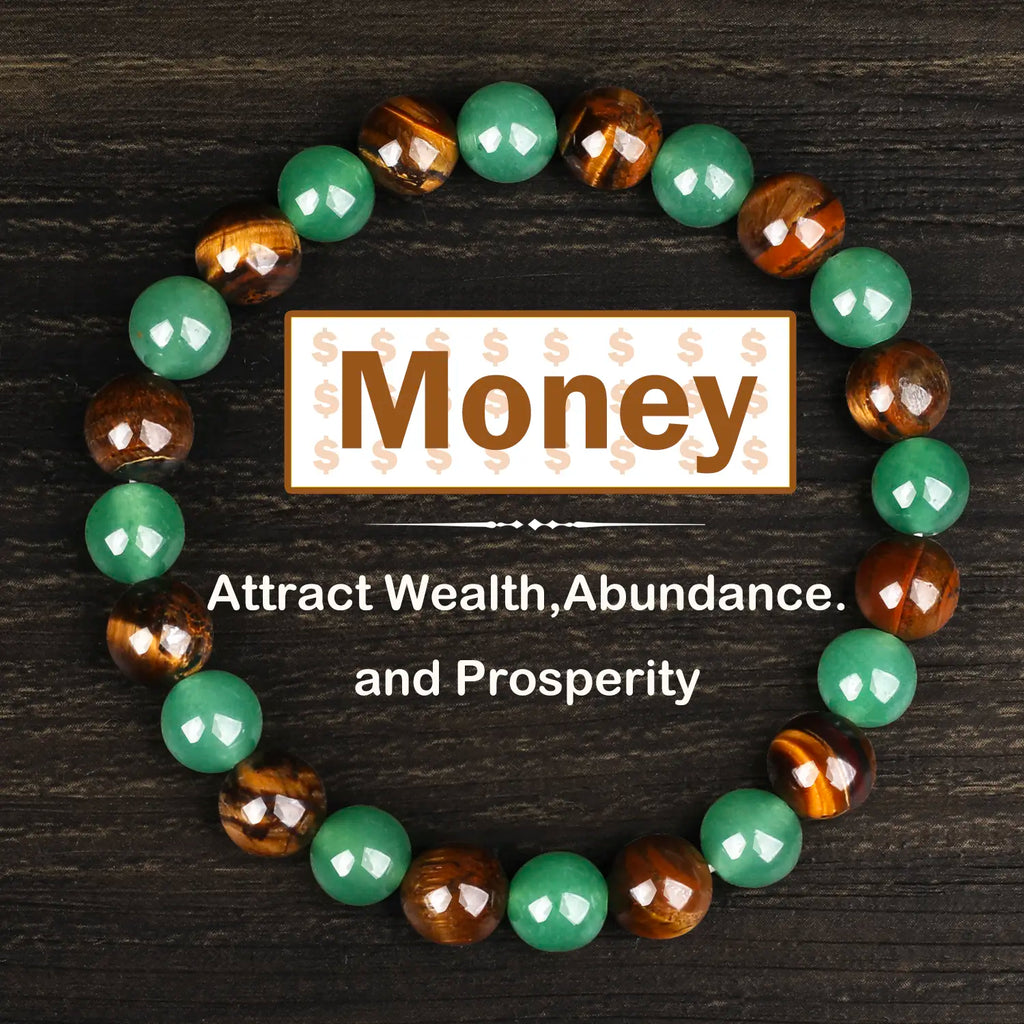 Veliora Money Attraction Bracelet – Aventurine & Tiger Eye Crystal Gift
