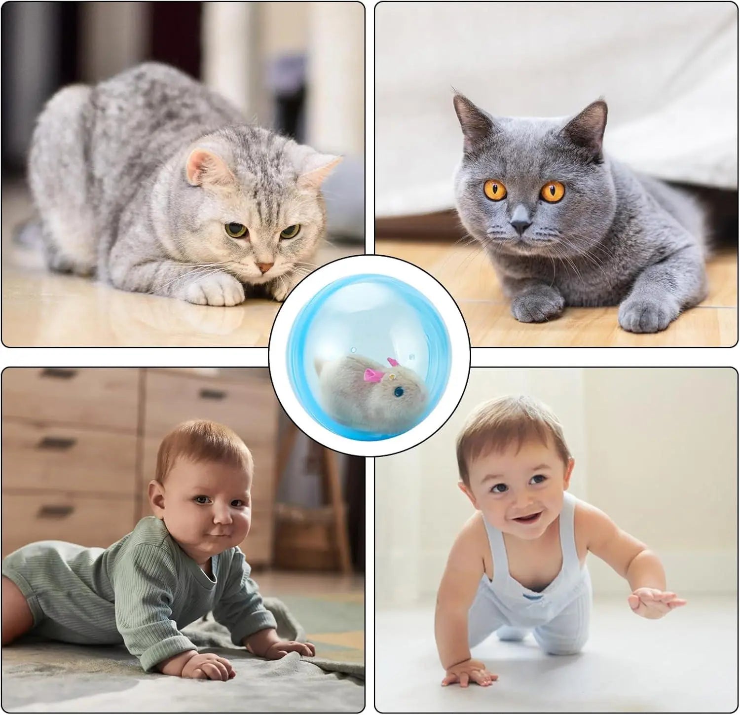 Smart Cat Toy Auto Rolling Ball – USB Rechargeable Interactive Mouse Toy for Indoor Cats