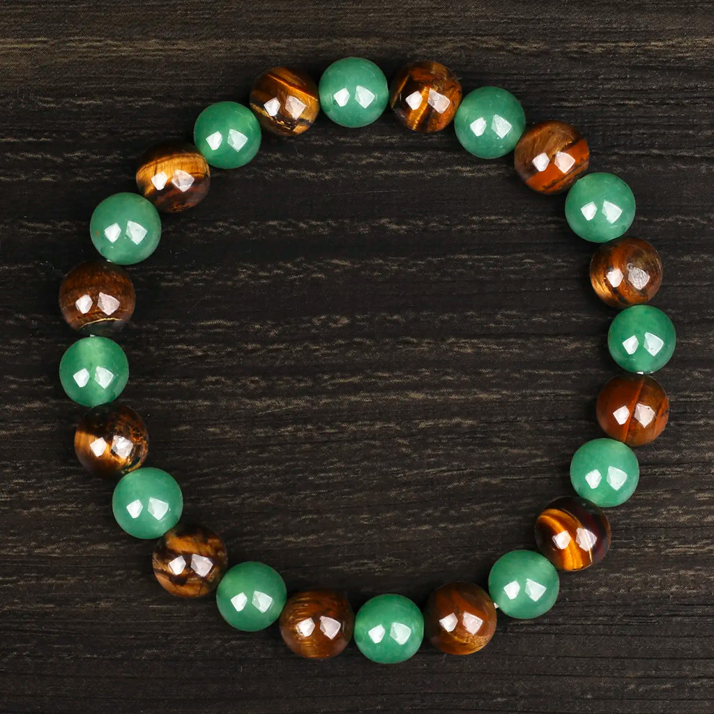 Veliora Money Attraction Bracelet – Aventurine & Tiger Eye Crystal Gift