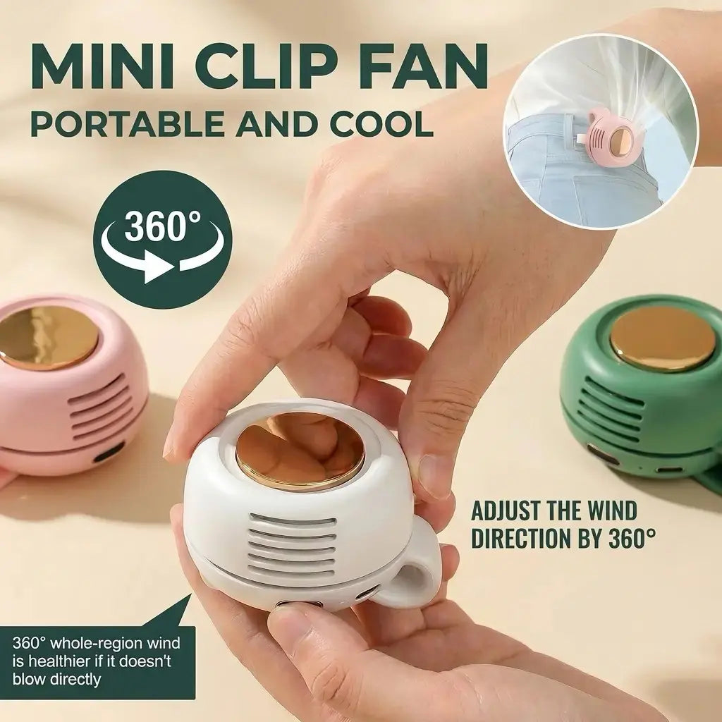 Westdeer Portable Bladeless Mini Fan – Rechargeable Silent Waist & Handheld Turbo Fan